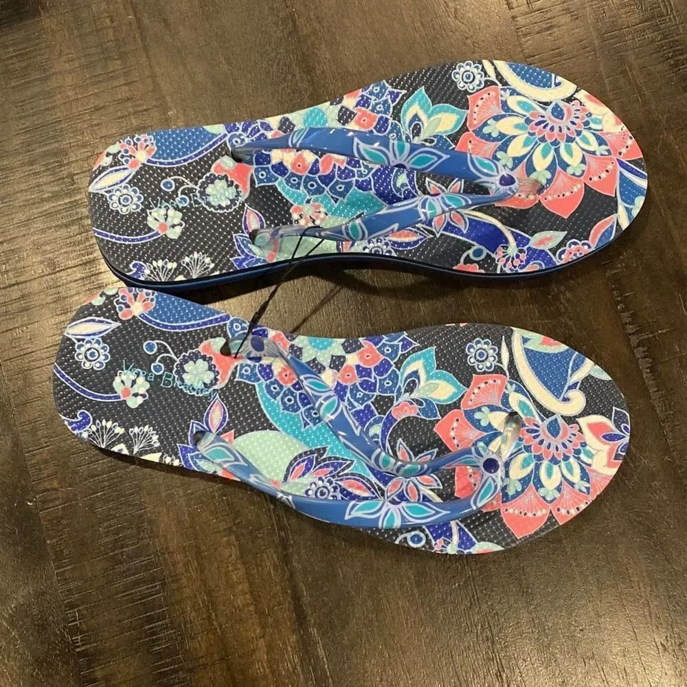Vera Bradley Thong Sandal Flip Flop Multi Color Floral Women Size S 7